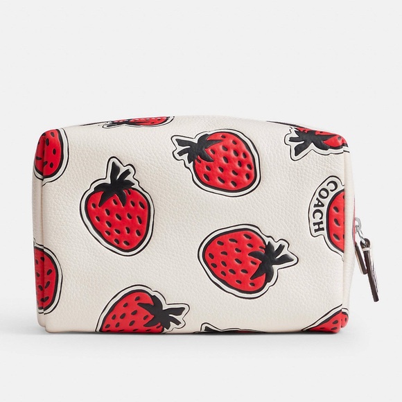 NWT Coach Essential Cosmetic Pouch with Strawberry Print - Picture 4 of 5